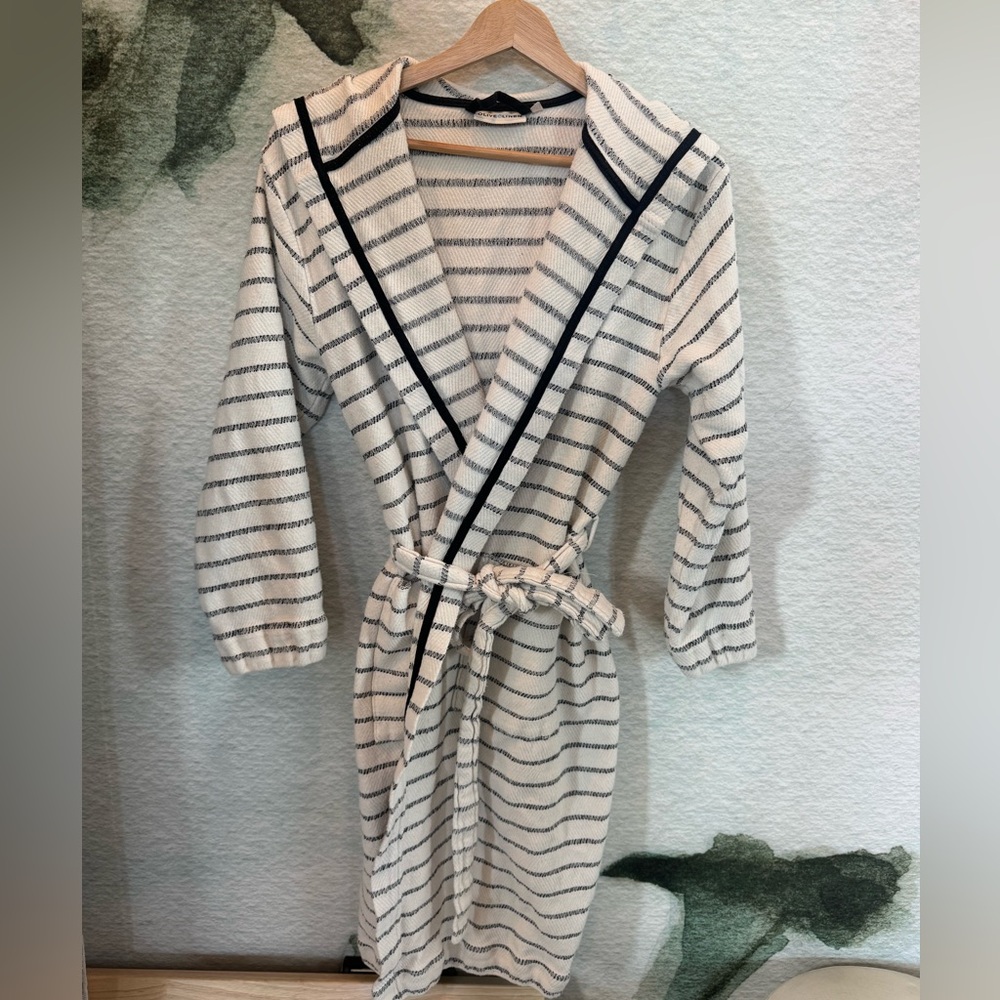 Striped White and Black Robe